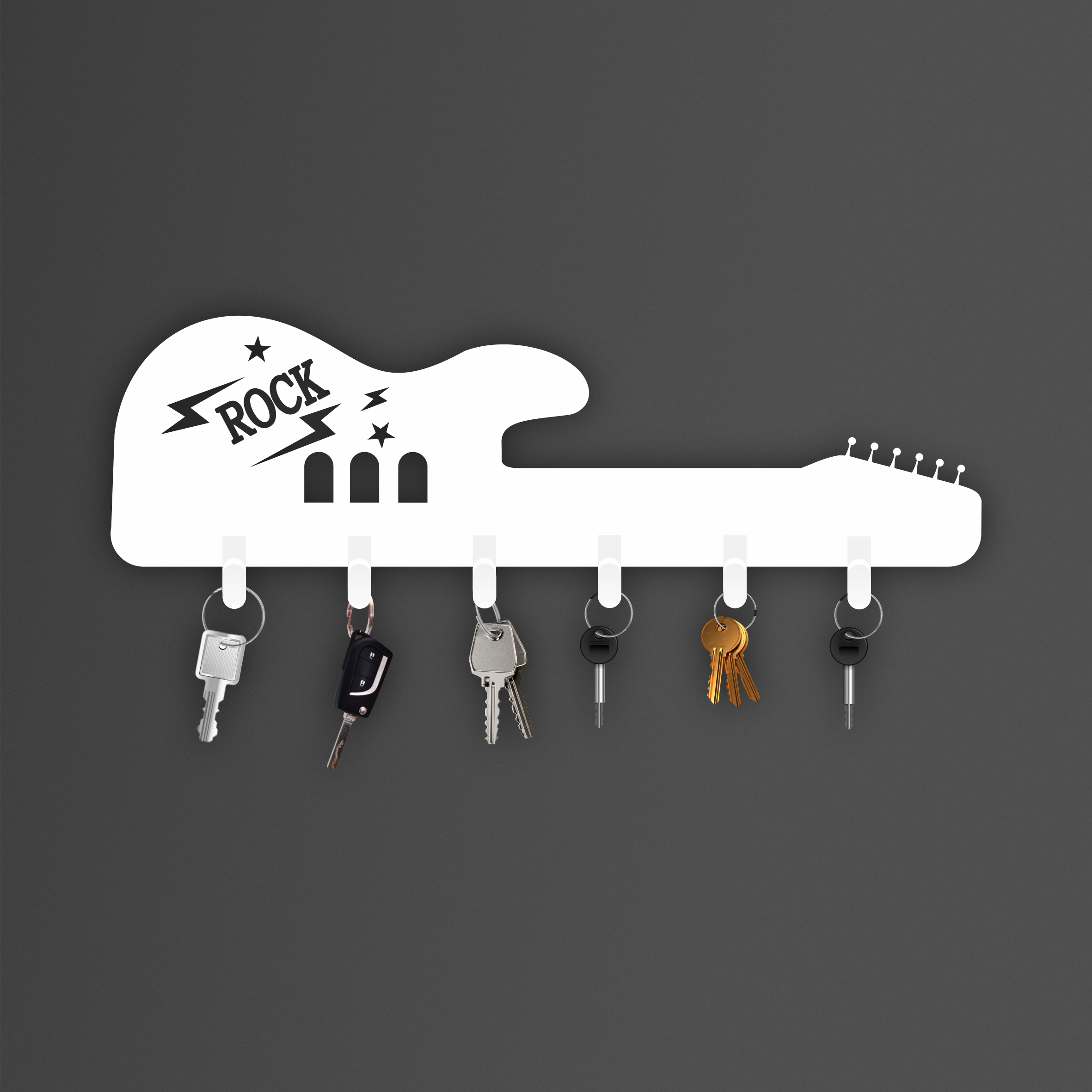 Porta-chaves De Parede Guitarra Rock