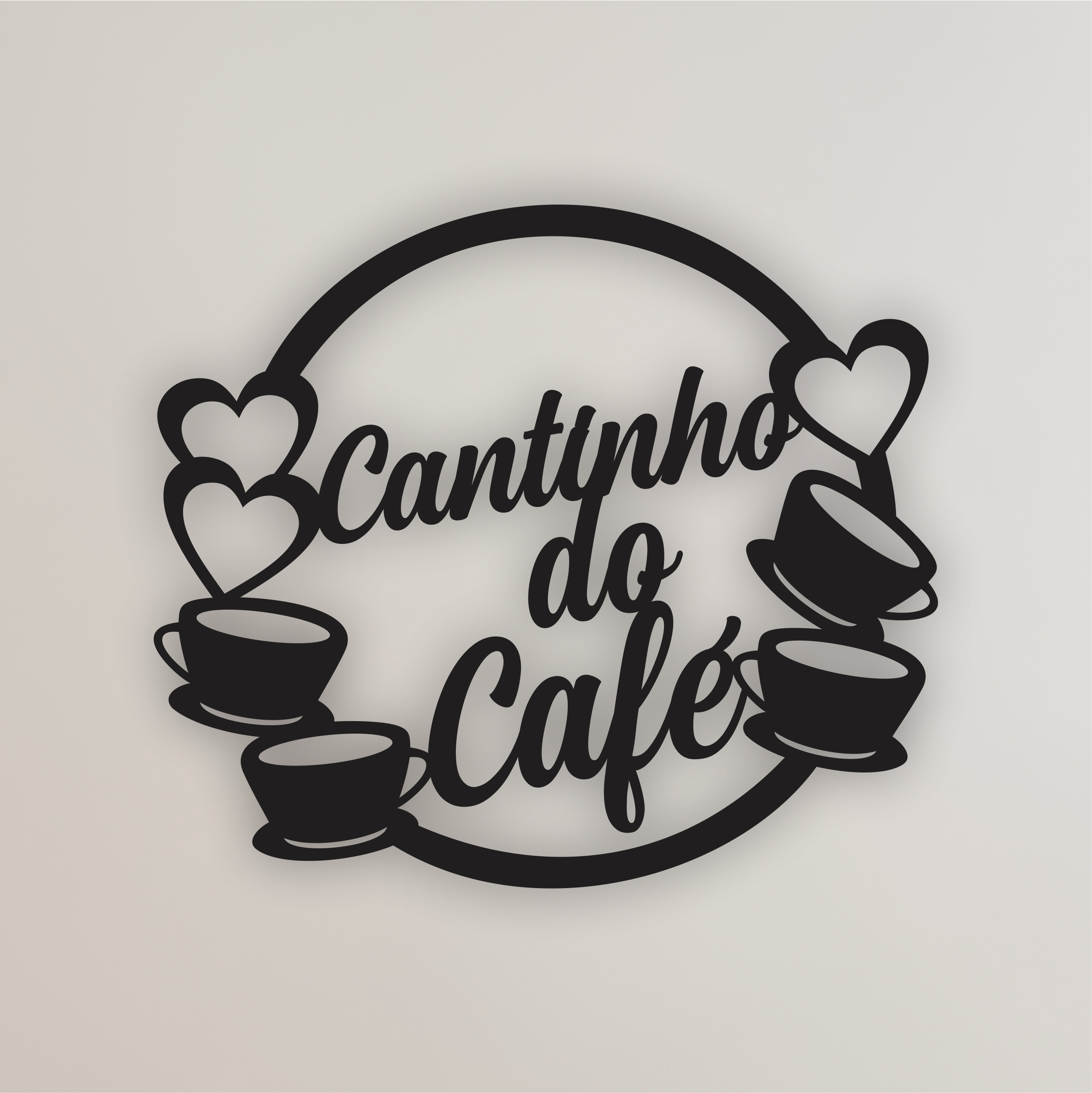 Placa Para Cantinho Do Café Corações E Xícaras