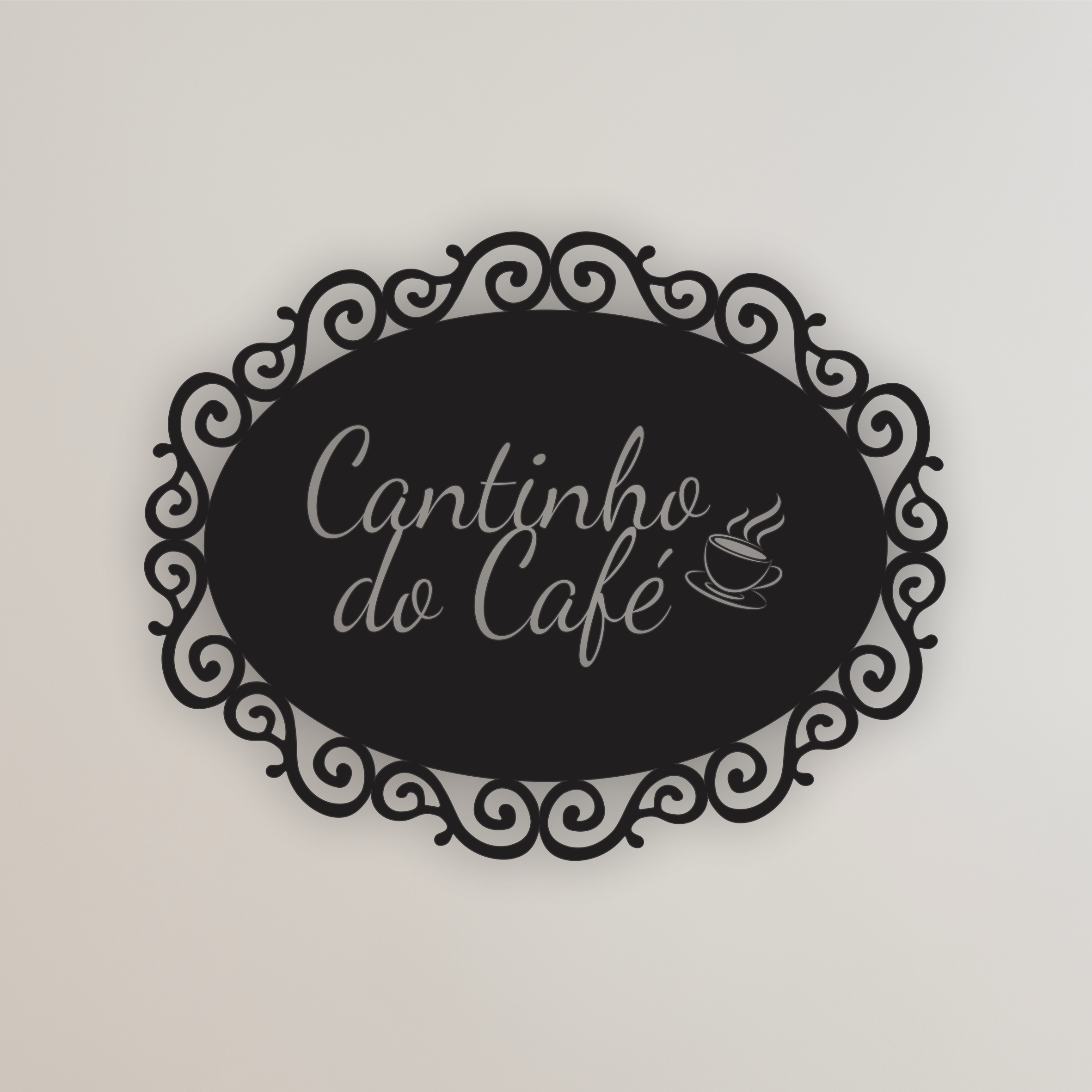 Placa Para Cantinho Do Café Com Arabescos
